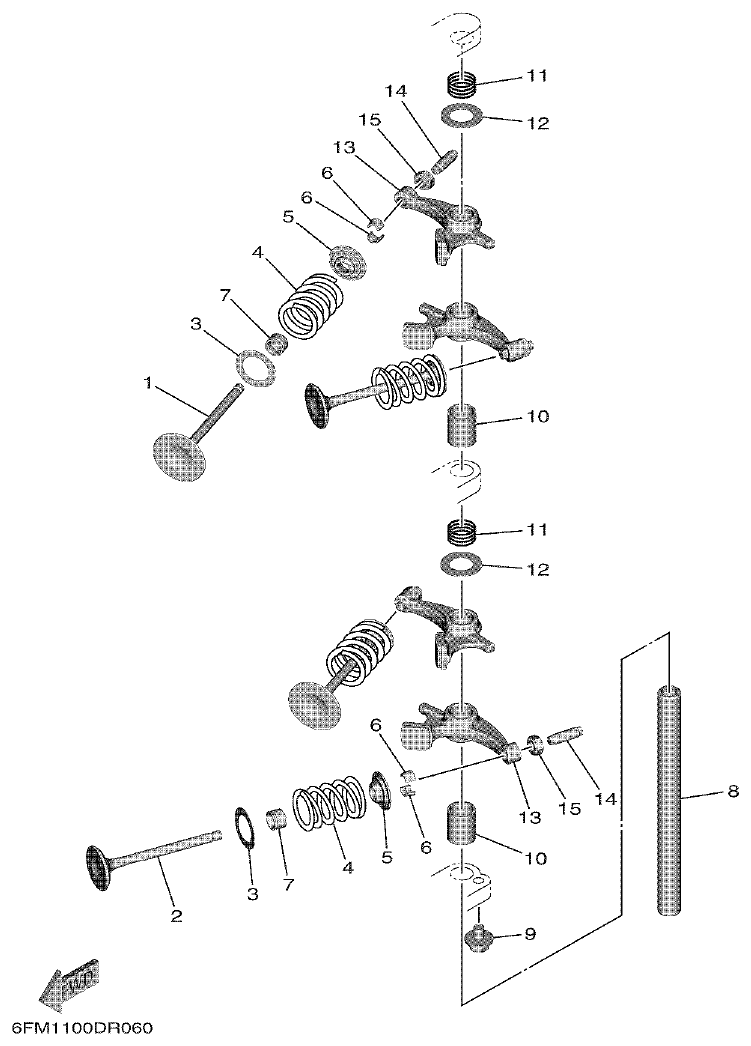 Yamaha F25G VALVE parts diagram